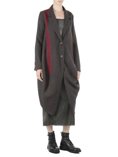 Shop Uma Wang Virgin Wool Coat In Brown/red