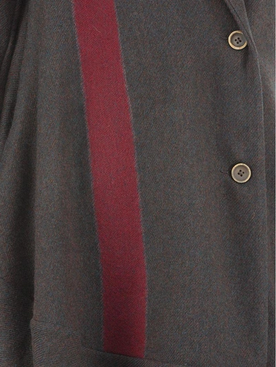 Shop Uma Wang Virgin Wool Coat In Brown/red