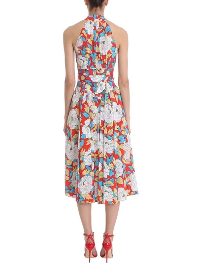 Shop Diane Von Furstenberg Sleeveless High Neck Halter Dress In Multicolor