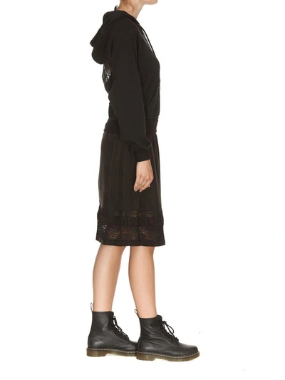 Shop Moschino Lace Panel Dress In Black