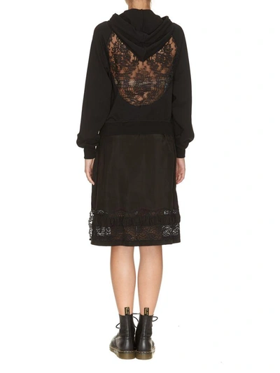 Shop Moschino Lace Panel Dress In Black