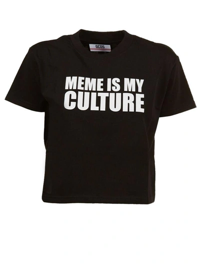 Shop Gcds Meme Culture Print T-shirt In Nero Bianco
