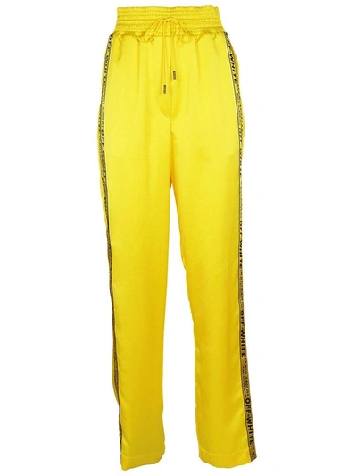 Shop Off-white Logo Side Panel Track Pants In Yellow