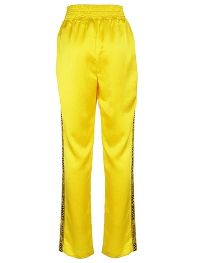 Shop Off-white Logo Side Panel Track Pants In Yellow