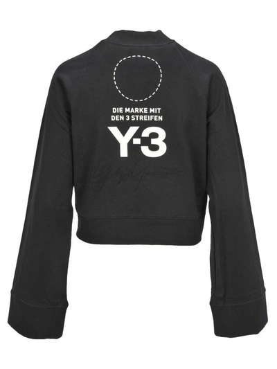 Shop Y-3 Adidas Y3 Felpa Crop In Black