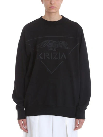Shop Krizia Oversized Sweatshirt In Black