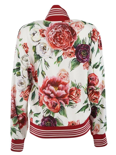 Shop Dolce & Gabbana Peony Print Sweatshirt In Multicolor