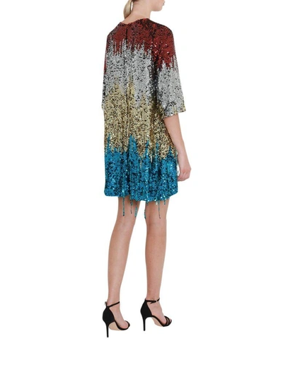 Shop Amen A-line Mindress With Multicolo Sequins All-over In Multicolor