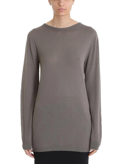 Shop Rick Owens Crew Neck Knitwear In Taupe