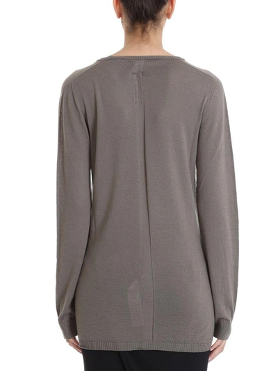 Shop Rick Owens Crew Neck Knitwear In Taupe