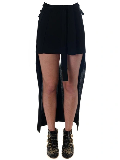 Shop Chloé Asymmetric Black Fiber Milk Skirt