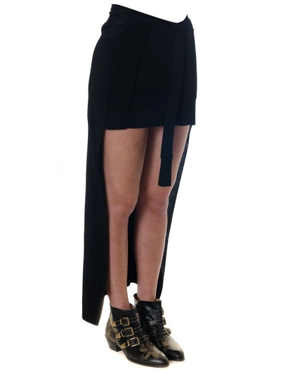 Shop Chloé Asymmetric Black Fiber Milk Skirt