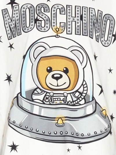 Shop Moschino 'teddy Ufo' T-shirt In White