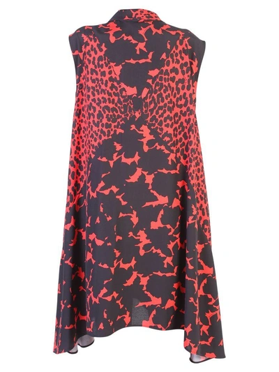 Shop Givenchy Multicolored Printed Dress In Red