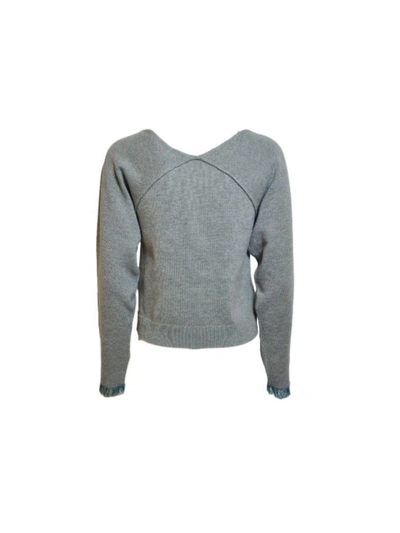 Shop Chloé Cropped V-neck Sweater In Radiant Grey