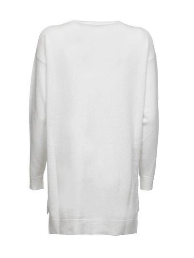 Shop Fendi Heart Logo Sweater In Bianco Nero