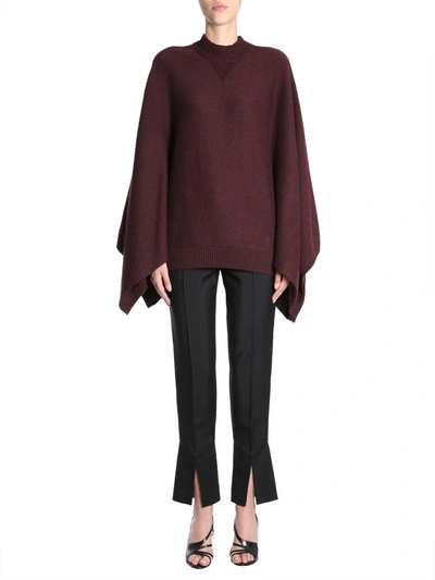 Shop Givenchy Round Collar Cape In Bordeaux