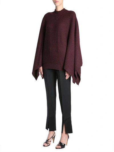 Shop Givenchy Round Collar Cape In Bordeaux