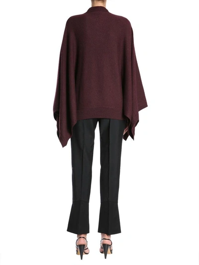 Shop Givenchy Round Collar Cape In Bordeaux