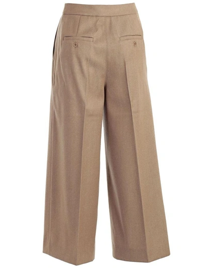 Shop Max Mara Wide Leg Trousers In Caramel