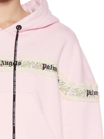 Shop Palm Angels 'flower Tape' Hoodie In Pink