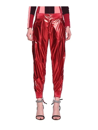 Shop Isabel Marant Auro Metallic Pants In Rosso