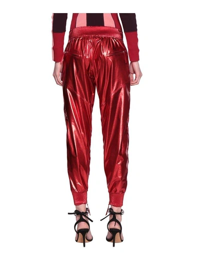 Shop Isabel Marant Auro Metallic Pants In Rosso