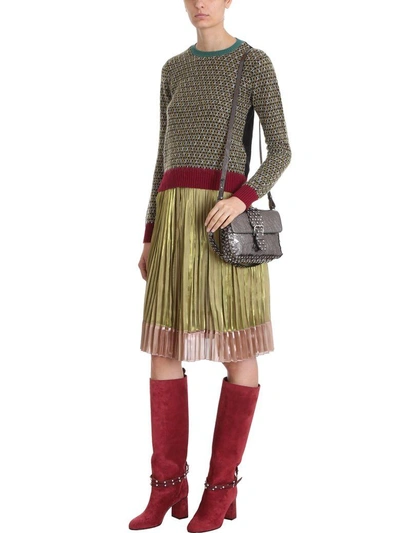 Shop Red Valentino Jacquard Wool Sweater In Green