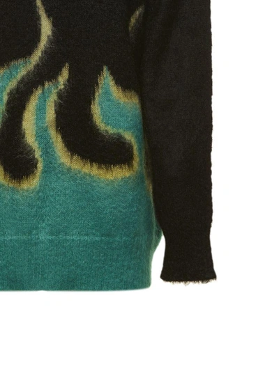 Shop Prada Flame Sweater In Nero Verde