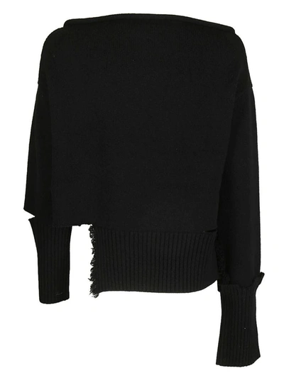 Shop Helmut Lang Off Shoulder Sweater In Nero
