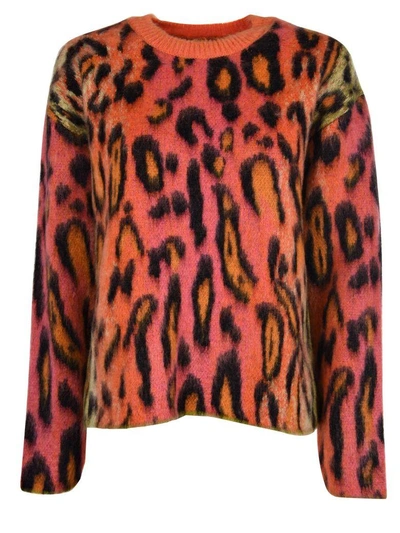 Shop Stella Mccartney Neon Leopard Print Sweater In Multicolor