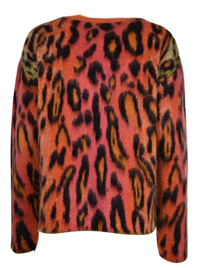 Shop Stella Mccartney Neon Leopard Print Sweater In Multicolor