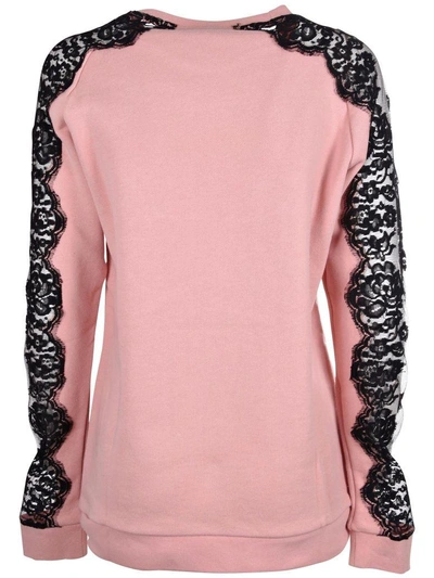 Shop Stella Mccartney Lace Detail Sweatshirt In Pink
