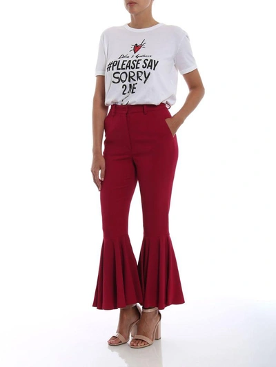 Shop Dolce & Gabbana Cady Trousers In Lampone