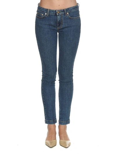 Shop Loewe Skinny Jeans In Blue Denim