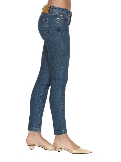 Shop Loewe Skinny Jeans In Blue Denim