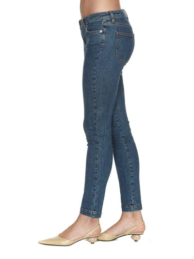 Shop Loewe Skinny Jeans In Blue Denim
