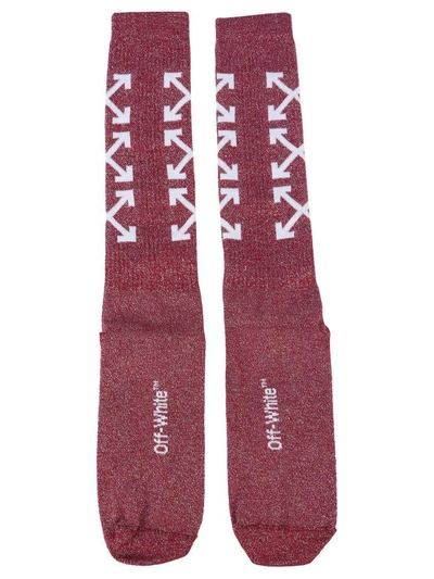 Shop Off-white Off White Harrow Sock In Red