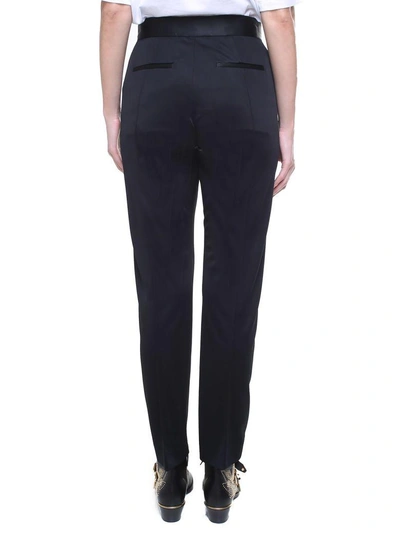 Shop Msgm High-rise Straight-leg Satin Trousers In Nero