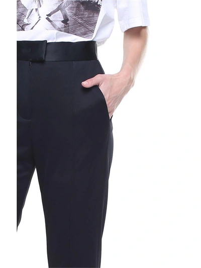 Shop Msgm High-rise Straight-leg Satin Trousers In Nero