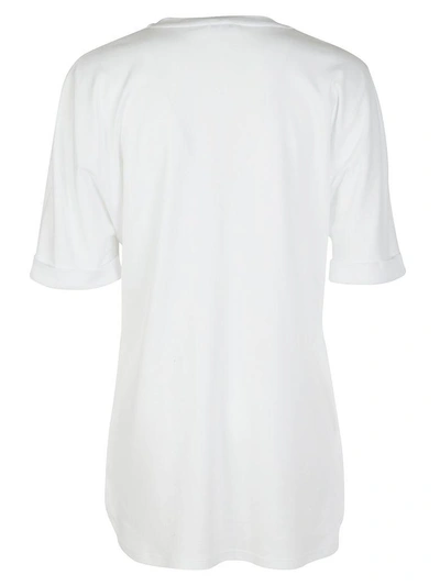 Shop Fendi Embroidered Logo T-shirt In F0znm White