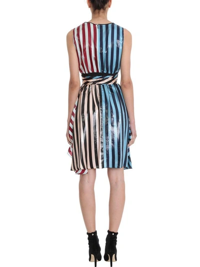 Shop Diane Von Furstenberg Sleeveless Waist Tie Draped Midi Dress In Multicolor