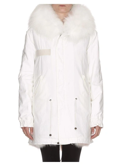Shop Mr & Mrs Italy Midi Parka In Pink Mouse White