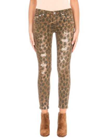 Shop R13 Kate Leopard Print Skinny Jeans In Animalier