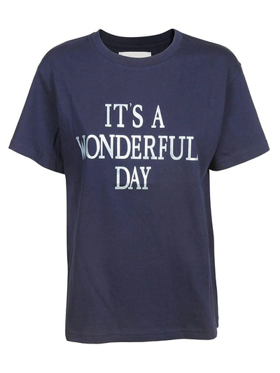 Shop Alberta Ferretti It's A Wonderful Day T-shirt In Blu