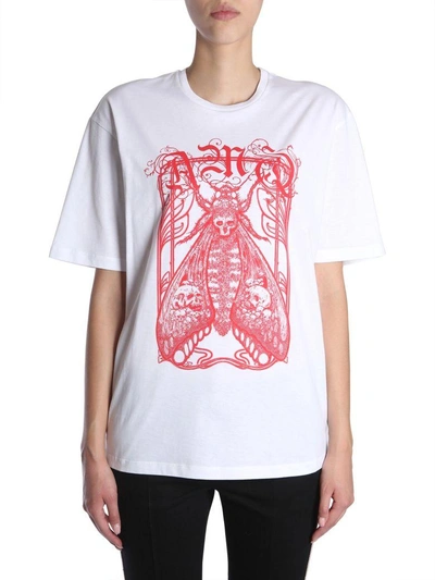 Shop Alexander Mcqueen Oversize Fit T-shirt In Bianco