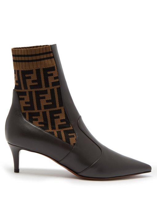 fendi stretch knit ankle boots