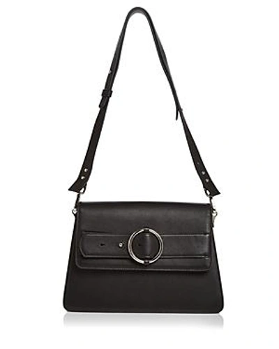 Shop Parisa Wang Allured Medium Leather Shoulder Bag In Black/silver