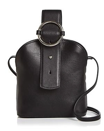 Shop Parisa Wang Addicted Small Leather Crossbody In Black/silver