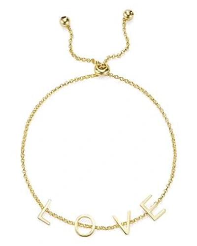 Shop Argento Vivo Love Adjustable Bracelet In Gold
